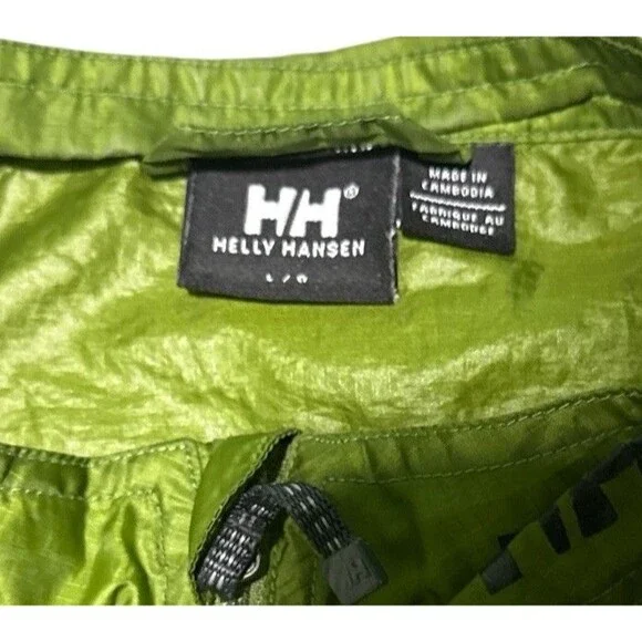 Helly Hansen Jacket Men’s L Green Lightweight Windbreaker Packable Hiking HH - Picture 3 of 4